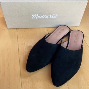 Black suede flats